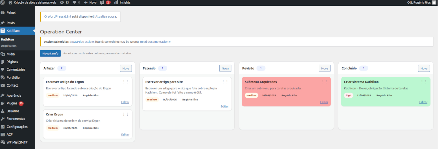 Plugin de tarefas no WordPress1