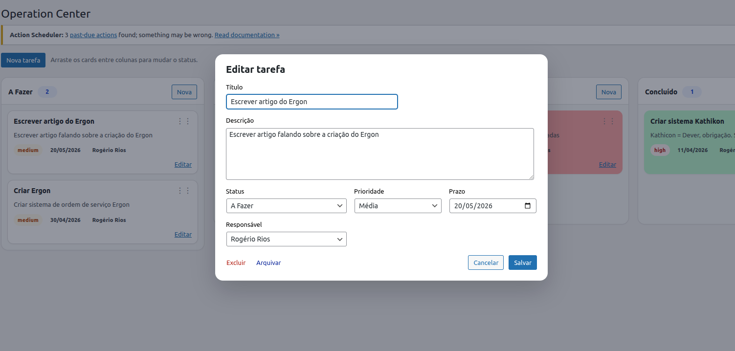 Plugin de tarefas no WordPress3 - Editar tarefa